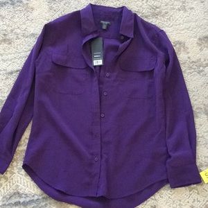 Women’s purple button up shirt